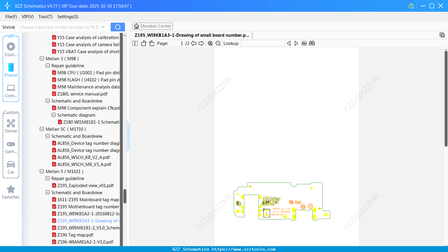 Meizu Z195_WI9KB1A3-1-Drawing Of Small Board Number